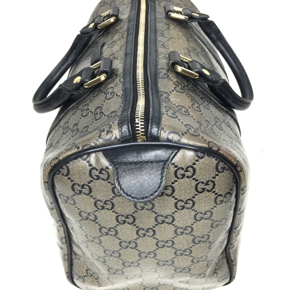 Authentic Gucci silver monogram Boston satchel Bag - Picture 6 of 16